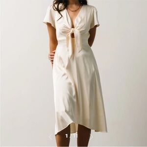 NWT Baltic Born Poppy Satin Midi Dress Cream Ivory